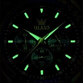 abordables Relojes de Cuarzo-Nuevo Olevs marca Olevs tendencia de moda reloj para hombres cronógrafo luminiscente calendario gran esfera reloj de cuarzo simple ocio deportivo impermeable