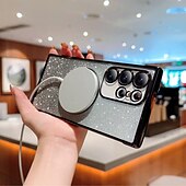 abordables Carcasas Samsung-teléfono Funda Para S24 S24 Ultra Plus S24 FE S23 S22 S21 S20 Ultra Plus FE S25 Ultra Funda Trasera Magnética Soporte de carga inalámbrica Antigolpes Retro Enchapado