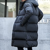 preiswerte Daunenjacken &amp; Parkas für Herren-Herren puffer jacket Steppjacke übergangsjacke Gefütterte Jacke Tasche Polyesterfaser Fleece-Futter Freizeitskleidung Verabredung Urlaub Lang Modisch Brautkleider schlicht Komfortabel warm Herbst