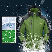 ieftine Fleece și jachete 3 în 1-Bărbați Αδιάβροχο μπουφάν În aer liber Impermeabil Rezistent la Vânt Îmbrăcăminte pentru drumeții Primăvară Toamnă Veste Peteci Gri Închis Negru Galben