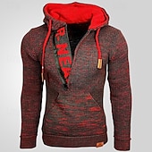 abordables Pull col rond-Homme Pull Pull en tricot A côtes Tricoter Normal Demi-zip Tricoté Bloc de couleur Capuche Mode basique Usage quotidien Rendez-vous Vêtement Tenue Automne hiver Noir Jaune S M L