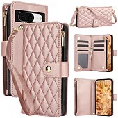 abordables Otras carcasas-teléfono Funda Para Píxel 9 Pro Pixel 9 Pro XL Pixel 8 Pro Pixel 8 Píxel 9 Pixel 7 Pixel 7 Pro Pixel 6 Pixel 6 Pro Funda Trasera con Soporte Cremallera con cordón Retro TPU Cuero de PU
