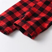 billige Guttens formelle drakt-2 deler Ringbærerdress Barn Unisex Barn Skjorte og bukse T-skjorte og Legging Formell Fest Daglig Grunnleggende Skånsom Ruter Vin Rød Bomull