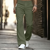 cheap Flare-Men&#039;s Dress Pants Corduroy Pants Flared Pants Bell Bottom Trousers Pocket Plain Comfort Soft Full Length Party Outdoor Daily Fashion Chic &amp; Modern White Brown