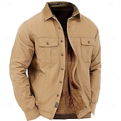 cheap Men&#039;s Western Shirts-Men&#039;s Vintage Work Shirt Western Shirt Cargo Shirt Long Sleeve Casual Sports &amp; Outdoor Going out Fall Winter Turndown Button-Down Army Green Khaki