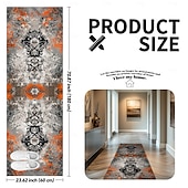 abordables Alfombras de cocina y esteras-Alfombra de pasillo peluda estilo bohemio vintage, suave, antideslizante, lavable, para entrada, cocina, baño y dormitorio
