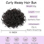 economico Chignon-Chignon Chignon Con clip Capelli sintetici Pezzo di capelli Estensione capelli Riccio Feste Giornaliero Da tutti i giorni Marrone scuro Nero Biondo