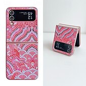 お買い得  サムスン用ケース-電話 ケース 用途 Zフリップ6 Z Flip 5 Z Flip 4 バックカバー スタンド付き 耐衝撃 レトロ風 繊維 PC