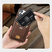 お買い得  iPhone用ケース-電話 ケース 用途 iPhone 16 Pro Max プラス iPhone 15 プロマックスプラス iPhone 14 13 12 Pro Max Plus iPhone 14 Pro Max iPhone 13 12 Pro Max バックカバー スタンド付き 磁石バックル ワイヤレス充電をサポート レトロ風 TPU PUレザー
