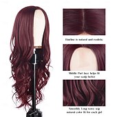 abordables Perruques Synthétiques Sans Bonnet-perruque longue ondulée pour femmes perruque ondulée perruques synthétiques bouclées naturelles résistantes à la chaleur pour filles cosplay utilisation quotidienne de fête