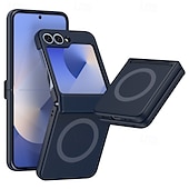 cheap Samsung Cases-Phone Case For Z Flip 6 Z Flip 5 Z Flip 4 Z Flip 3 Back Cover Magnetic Support Wireless Charging Shockproof Retro TPU Silicone