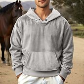 ieftine hanorace de bază pentru bărbați-hanorac pentru bărbați din piele de căprioară artificială, hanorac, sport de lucru simplu  &amp; în aer liber casual streetwear de bază casual de primăvară  &amp; toamnă inter-sezoane îmbrăcăminte