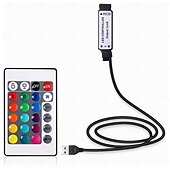 Недорогие Дистанционное управление-Светодиодные ленты RGB-светильники USB-гибкая лампа USB 5 В 5050 SMD 10 мм светодиоды доска с 24 кнопками ИК-пульт дистанционного управления для фона телевизора с плоским экраном, HDTV, монитора ПК 1 м ~ 5 м
