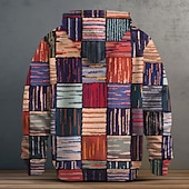 economico Schema Geometrico-Per uomo Plaid Pile Felpa con Cappuccio Felpe con cappuccio Moda Cool Manica Lunga Con Cappuccio Feste Sport all&#039;Aperto Abbigliamento casual alla moda Blu Coulisse Autunno Inverno progettista