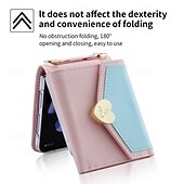 Недорогие Чехлы для Samsung-телефон Кейс для Назначение Z-флип 6 Z Flip 5 Z Flip 4 Z Flip 3 Кейс на заднюю панель со стендом с ремешком с ремешком на запястье Ретро ТПУ Кожа PU