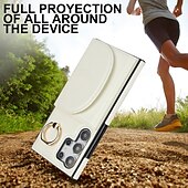 Недорогие Чехлы для Samsung-телефон Кейс для Назначение S24 S23 S22 S21 Ultra Plus S24 ФЭ S21 FE А55 А35 А25 А15 5Г A14 A54 A72 А73 А53 A52 Кейс на заднюю панель Кольца-держатели Разъем для карты Защита от удара Ретро