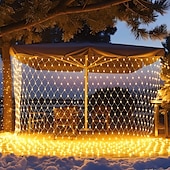 cheap Plug String Lights-LED Net String Light IP65 6Mx4M 3Mx2M Led Flexible Christmas Net Fairy String Light 880Led 200Led Mesh String Light for Garden Yard Colorful Decoration EU US UK Plug AC110V 220V 230V