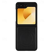 お買い得  サムスン用ケース-電話 ケース 用途 Zフリップ6 Z Flip 5 Z Flip 4 バックカバー スタンド付き 磁石バックル ワイヤレス充電をサポート レトロ風 TPU PUレザー