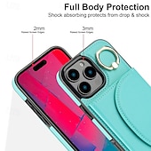 tanie Etui do iPhone&#039;ów-telefon Kılıf Na iPhone&#039;a 16 Pro Max Plusa iPhone&#039;a 15 Pro MaxPlus iPhone 14 13 12 11 Pro Max Plus iPhone 14 Pro Max iPhone 13 12 11 Pro Max Osłona tylna Uchwyt pierścieniowy Gniazdo karty Odporny na