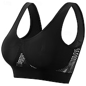 cheap Sports Bras &amp; Vests-Sports Bra Hollow Mesh Back Sports Bra Fitness Yoga Vest Shockproof Yoga Bra Without Steel Ring