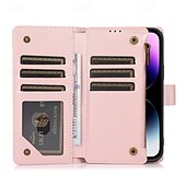 cheap iPhone Cases-Phone Case For iPhone 16 Pro Max Plus iPhone 15 Pro Max Plus iPhone 14 13 12 11 Pro Max Plus iPhone 14 Pro Max iPhone 13 12 11 Pro Max Flip Cover with Stand Holder with Wrist Strap Card Slot Retro