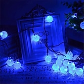 abordables Guirlandes solaires-Guirlande lumineuse solaire à LED, 10 m/20 m/30 m/50 m, lumières acryliques étanches pour l&#039;extérieur avec télécommande, plug-in pour les vacances de Noël, les fêtes,&amp;amp;décoration de jardin prise