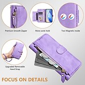 cheap iPhone Cases-Phone Case For iPhone 16 Pro Max Plus iPhone 15 Pro Max Plus iPhone 14 13 12 11 Pro Max Plus iPhone 14 Pro Max iPhone 13 12 11 Pro Max Back Cover with Stand Holder Zipper Support Wireless Charging