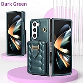economico Cover Samsung-telefono Custodia Per Z Fold 5 Z Fold 4 Z Fold 3 Per retro con cordino con cinturino da polso Slot per schede Retrò TPU pelle sintetica
