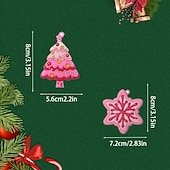 levne Doplňky pro stromy-24ks vánočních růžových dřevěných ozdob, dekorace na vánoční stromeček - vintage růžový perník, palčáky, louskáček, santa, stromečky a sněhové vločky na Vánoce