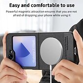 halpa Samsung-kotelot-puhelin Etui Käyttötarkoitus Z Flip 6 Z Flip 5 Z Flip 4 Z Flip 3 Takakuori Magneetti Tukee langatonta latausta Iskunkestävä Retro TPU PC