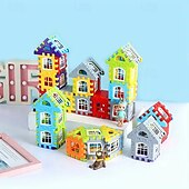 cheap Building Toys-100pcs House Assembly Building Blocks Large Size Creative Square Block Building Blocks Basic Assembly Building Blocks Educational DIY Assembly Toys Birthday Gifts Christmas Halloween Gift