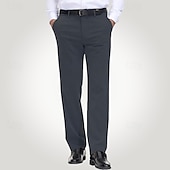 זול חליפות רשמיות-חל pants גברים שחורים אפורים לחליפות מסיבת בית מכנסיים ארוכים צבעים אחידים מיקרו-אלסטיים מתאימות סטנדרטיות
