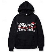 abordables Sudaderas y sudaderas con capucha divertidas-Navidad Papá Noel Cachorro Sudaderas con capucha de lana Sudadera con capucha navideña divertida Navidad Bolsillo delantero Gráfico Para Pareja Hombre Mujer Adulto Navidad Carnaval Estampado en