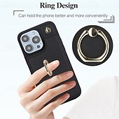 お買い得  iPhone用ケース-電話 ケース 用途 iPhone 16 Pro Max プラス iPhone 15 プロマックスプラス iPhone 14 13 12 11 Pro Max Plus iPhone 14 Pro Max iPhone 13 12 11 Pro Max バックカバー バンカーリング ストラップ付き カード挿入口 レトロ風 TPU PUレザー