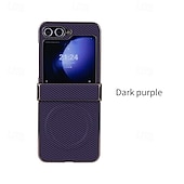 halpa Samsung-kotelot-puhelin Etui Käyttötarkoitus Z-kääntö 7 Z Flip 6 Z Flip 5 Z Flip 4 Z Flip 3 Takakuori Magneetti Tukee langatonta latausta Iskunkestävä Retro Hiilikuitu Pinnoitus