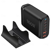 economico Cavi e adattatori-Caricabatterie rapido gan fast charge 3.0 usb tipo c da 160w, caricabatterie mobile a 6 porte usb tipo c pd comodo da trasportare, caricabatterie per tablet