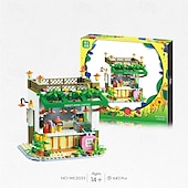 cheap Building Toys-Mini City Shop Street View Building Blocks Model SetSimulation Architecture Collection Particle Construction Building Bricks ToyHome Decoration