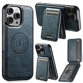 お買い得  iPhone用ケース-電話 ケース 用途 iPhone 16 Pro Max プラス iPhone 15 プロマックスプラス iPhone 14 13 12 Pro Max Plus iPhone 14 Pro Max iPhone 13 12 Pro Max バックカバー スタンド付き 取り外し可 磁石バックル レトロ風 TPU PC PUレザー
