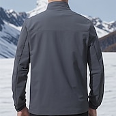 abordables Softshell, polares y chaquetas de montaña-Hombre Chaqueta Softshell Chaqueta para senderismo Al aire libre Resistente al Viento Resistente al Agua Chaqueta cortavientos Viaje Gris oscuro Negro