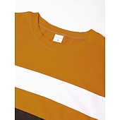 preiswerte Basic-T-Shirts-Herren T Shirt T-Shirt Langarmshirt Langarm Rundhalsausschnitt Frühling &amp; Herbst Einfach Mode Designer Basic Farbblock Urlaub Straße Ausgehen Wein Schwarz Weiß Top T-Shirt für Herren