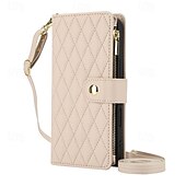 levne Pouzdra pro iPhone-telefon Carcasă Pro iPhone 16 Pro Max Plus iPhone 15 Pro Max Plus iPhone 14 13 12 11 Pro Max Plus Mini iPhone 14 Pro Max iPhone 13 12 11 Pro Max Zadní kryt se stojánkem Zip s Lanyardem Retro TPU PU