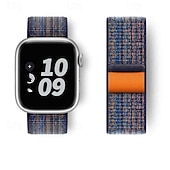 baratos Pulseiras de Apple Watch-Pulseira Esportiva Compatível com Pulseira Apple Watch 38mm 40mm 41mm 42mm 44mm 45mm 49mm Ajustável Tecido pulseira de substituição para iwatch Ultra 2 Series 9 8 7 SE 6 5 4 3 2 1