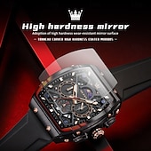 cheap Quartz Watches-OLEVS Men Quartz Watch Fashion Casual Wristwatch Moon phase Luminous Calendar Waterproof Silicone Gel Watch