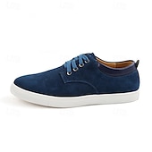 economico Sneakers da uomo-scarpe da ginnastica casual da uomo in pelle scamosciata con lacci – scarpe basse retrò marroni con comoda suola bianca per l&#039;uso quotidiano