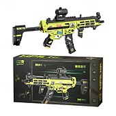 Недорогие Конструкторы-12 строительных блоков mp5 коллекционное оружие игрушка - 1698 шт. модель оружия строительный блок снайперский набор стреляющий - имитация оружия игрушка рождественский подарок