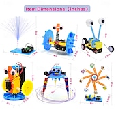 お買い得  文房具-子供向けのSTEM科学ロボットキット、6イン1科学実験プロジェクトエンジニアリングビルディングロボットキット、男の子女の子向けの誕生日プレゼントおもちゃ