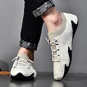 economico Sneakers da uomo-sneakers casual slip-on da uomo in pelle con caviglia in maglia a rete e suola flessibile - ideali per l&#039;uso quotidiano e le attività all&#039;aperto