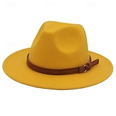 olcso Fedora kalap-Férfi Kentucky Derby Hat Szalmakalap Cowboy kalap Fedora Trilby kalap Fekete Fehér Gyapjú Régies stílus Divat 18. század Texas állam Napi Témakör Egyszínű / Sima szín Fényvédő Szerepjáték
