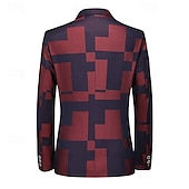 cheap Men's Classic Blazers-Men's Blazer Business Cocktail Party Wedding Party Fashion Casual Spring &amp;  Fall Polyester Jacquard Pocket Buttons Comfortable Single Breasted Blazer Black Burgundy Dark Navy