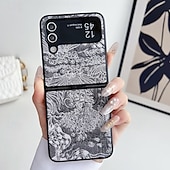 cheap Samsung Cases-Phone Case For Samsung Galaxy Z Flip 6 Z Flip 5 Z Flip 4 Z Flip 3 Back Cover Shockproof Retro PC PU Leather
